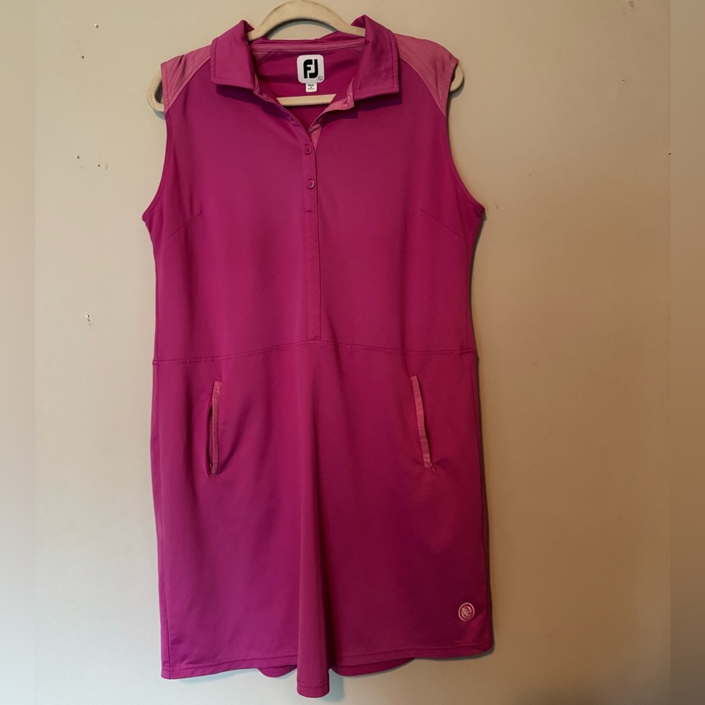 GUC FootJoy Pink Sleeveless Collared Golf Dress with Pockets